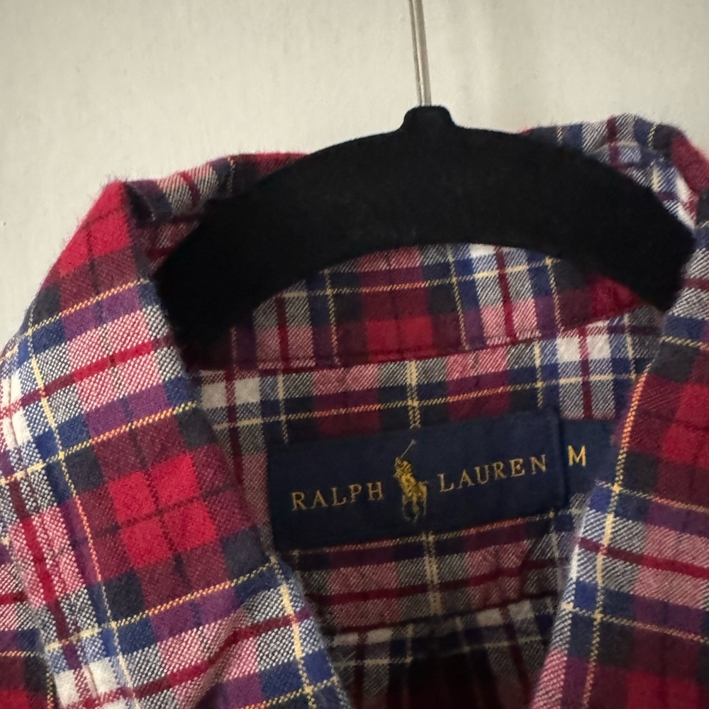 Ralph Lauren Red and White Plaid Button Down Shirt - Picture 3 of 3